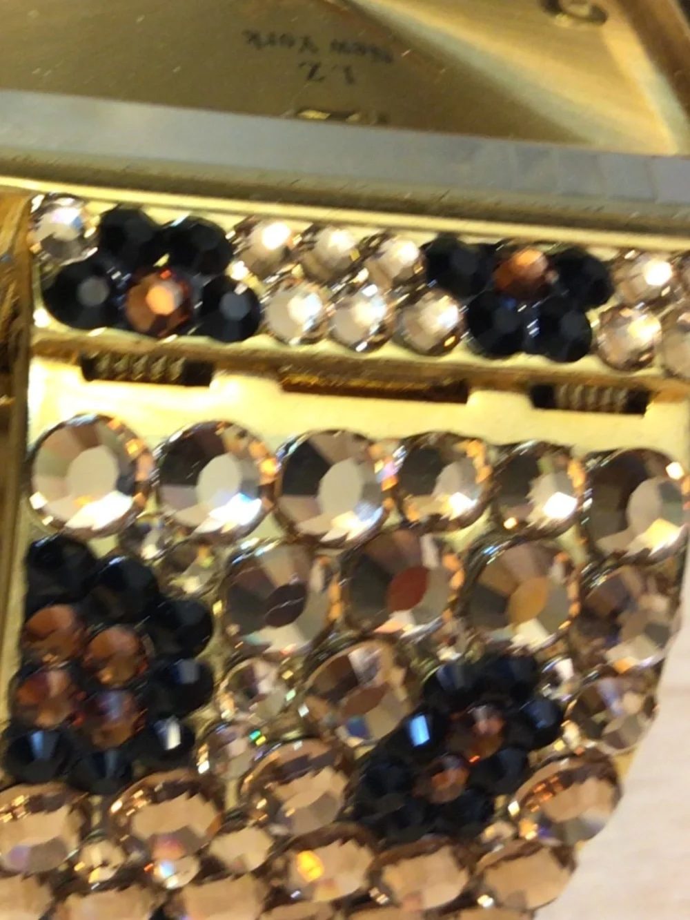 Fashion LZ New York Crystal-embellished Quartz Cuff Watch Y2K Glamour Statement